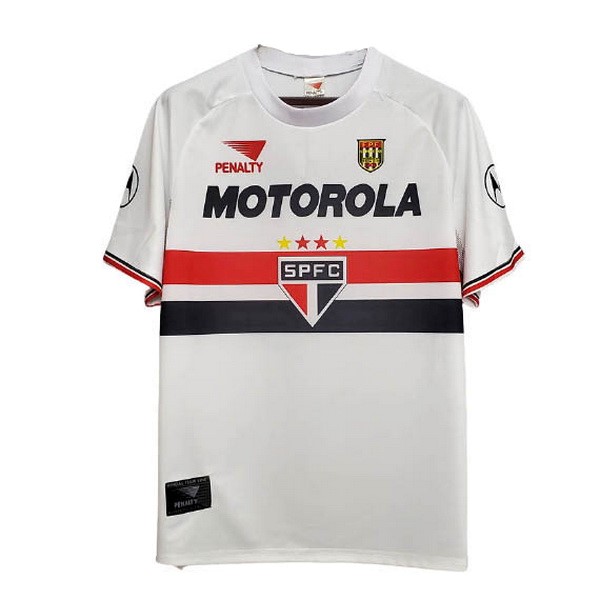 Camiseta São Paulo Primera Equipo Retro 1999 2000 Blanco